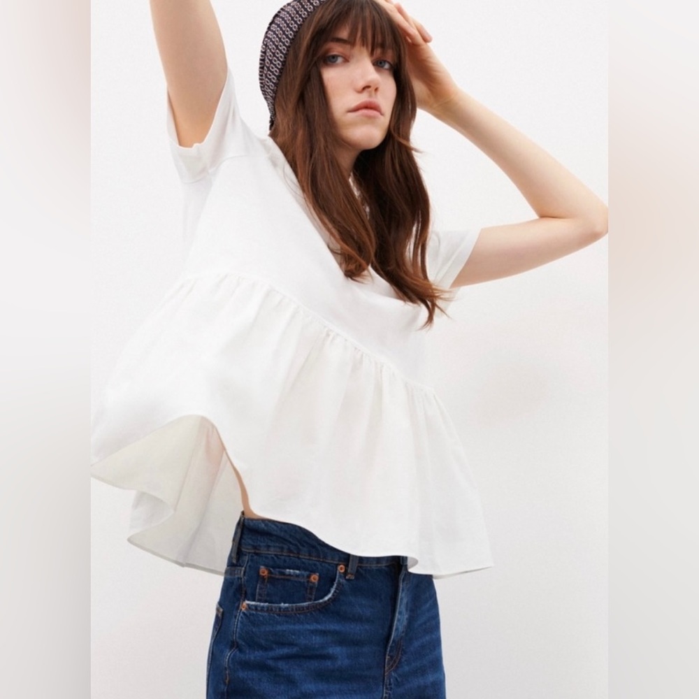Zara NWT Combined Peplum T-shirt 0858/065/251